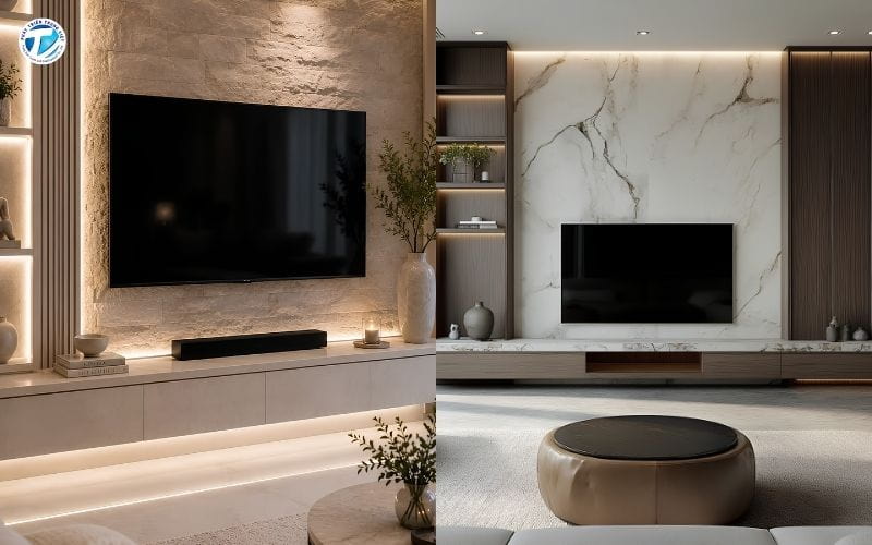 Tiêu chí quan trọng khi chọn mẫu kệ tivi mặt đá cho phòng khách